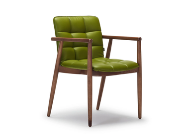 SQUAREZ - Leather and ash chair with armrests by Papell Design - view 3